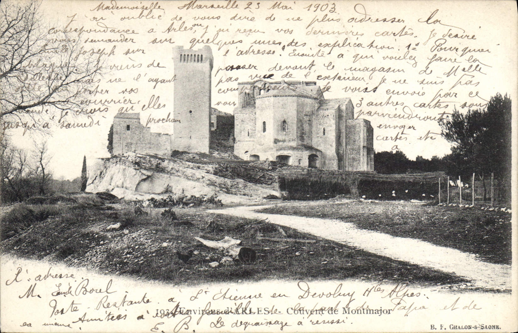 Couvent de Montmajour — Environs d'Arles — B. F. Chalon-saône