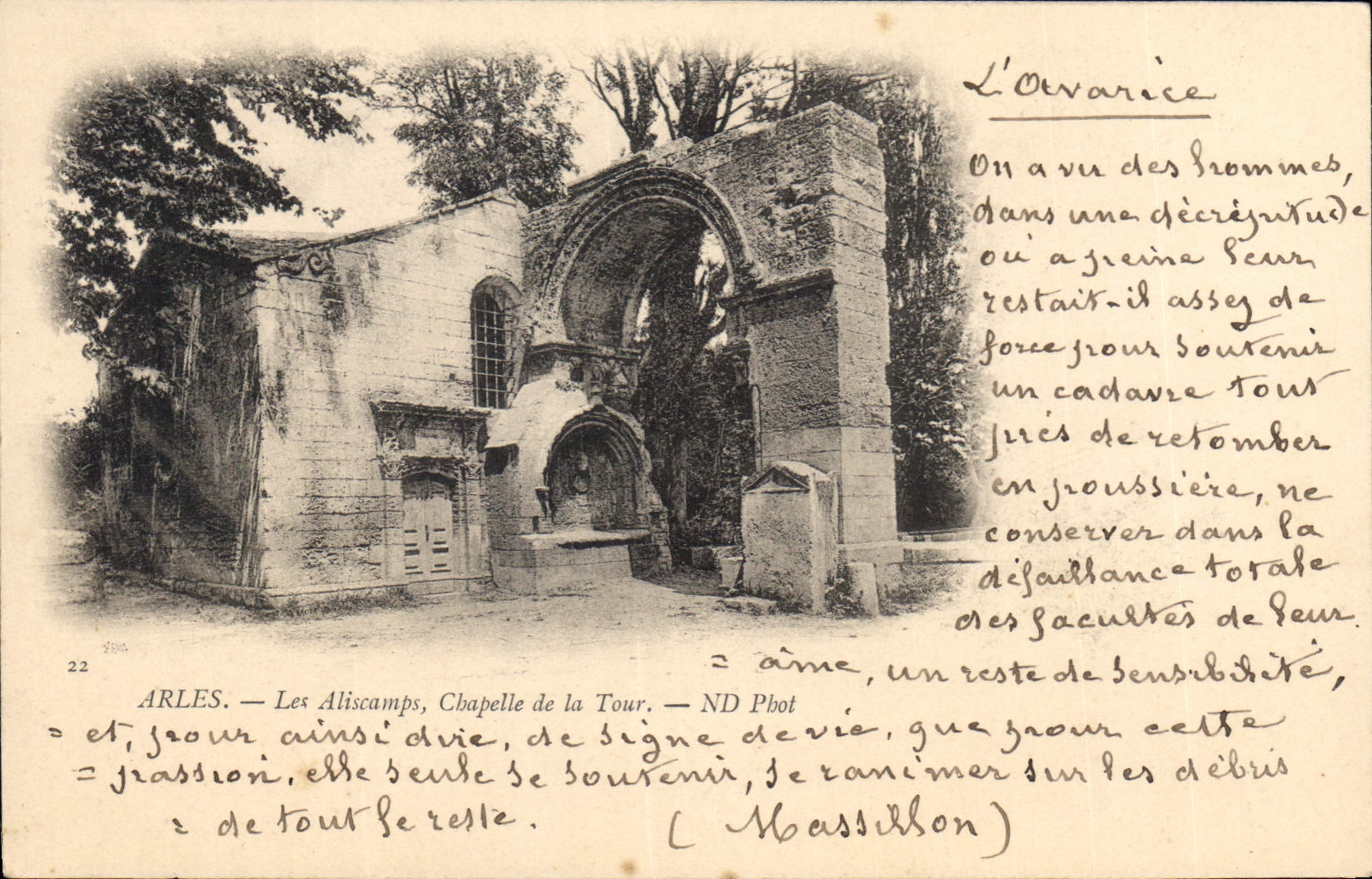 Arles — Les Aliscamps, Chapelle de la Tour — ND Phot