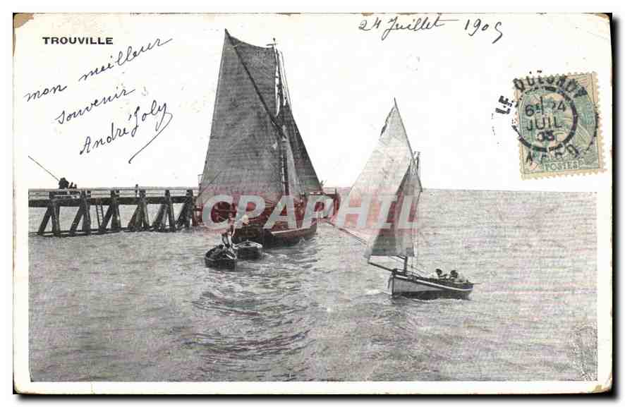CPA Trouville Bateaux