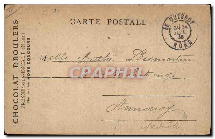 CPA Trouville Bateaux — Verso