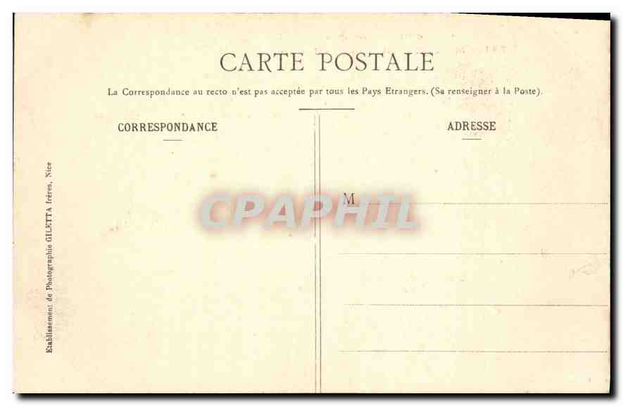 CPA Collection Artistique Monte Carlo les jardins  — Back
