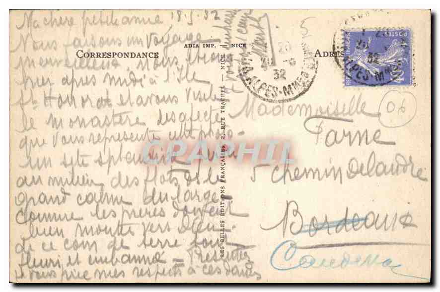 CPA Iles de Lerins l'Ancien Monastere  — Verso