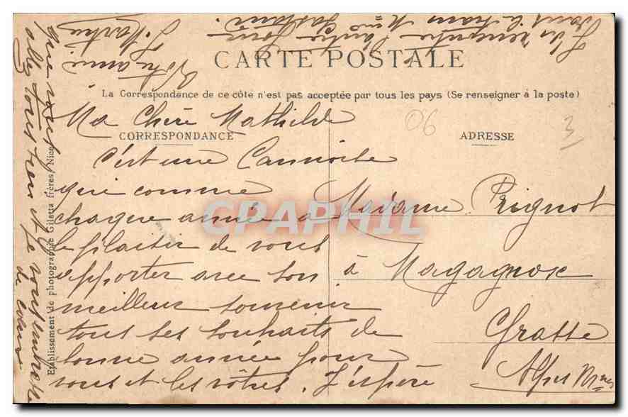 CPA Cannes le Phare et la Jette par un coup de Mer  — Rückseite