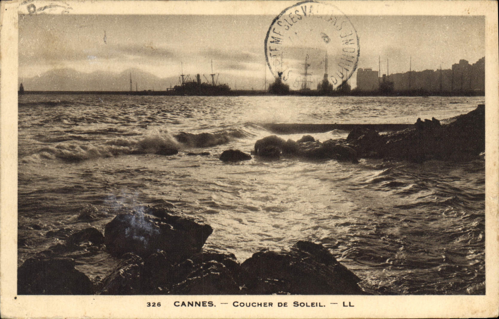 CPA Cannes Coucher de Soleil