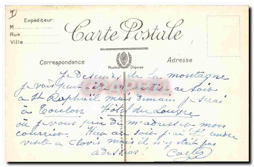 CPA Grasse le jardin du grand hotel  — Rückseite