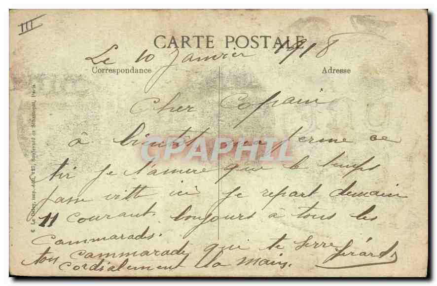 CPA Pensee de Paris Avenue de l'Opera  — Verso