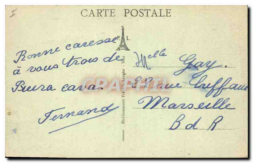 Peïra-Cava (A.-M.), alt. 1500 m. — La Forêt de Turini — F. L. — Reverso