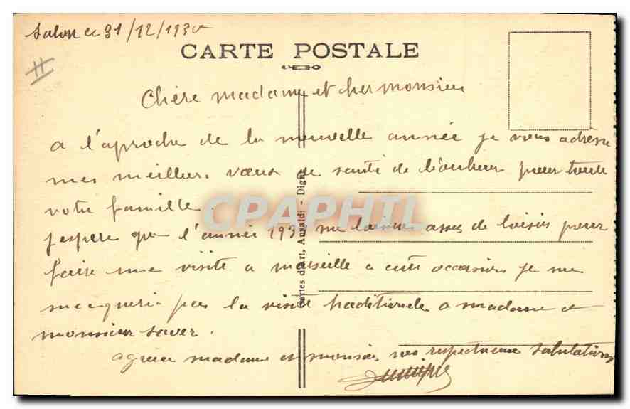 Salon — Tour de l'Horloge — Éditeur Mario, n°2 — Verso
