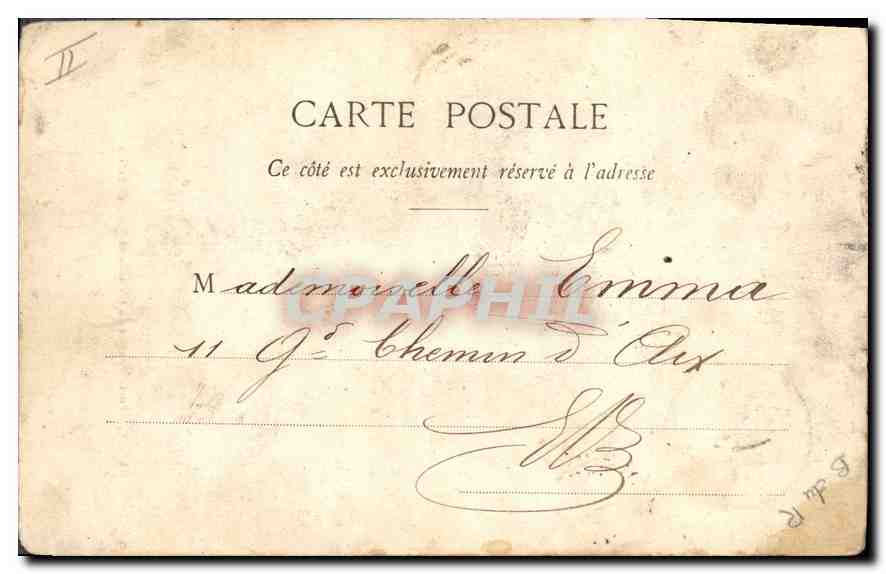 CPA Salon Porte d'entree du chateau et Poste de Police  — Rückseite