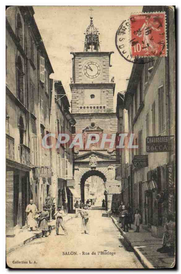 Salon - Rue de l'Horloge — vue de la tour horloge — éditeur Bocca