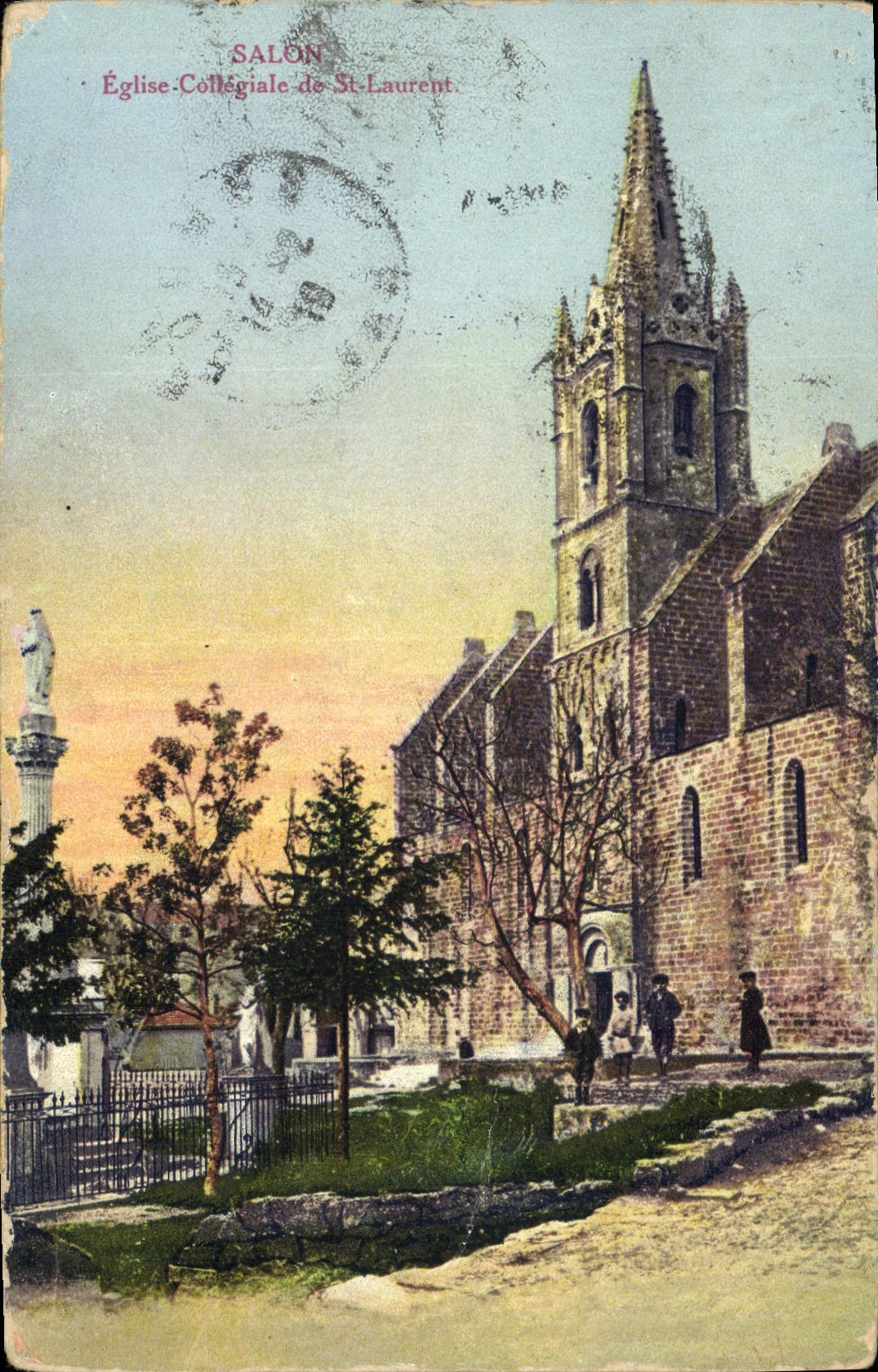 Salon — Église Collégiale de St-Laurent — Carte postale