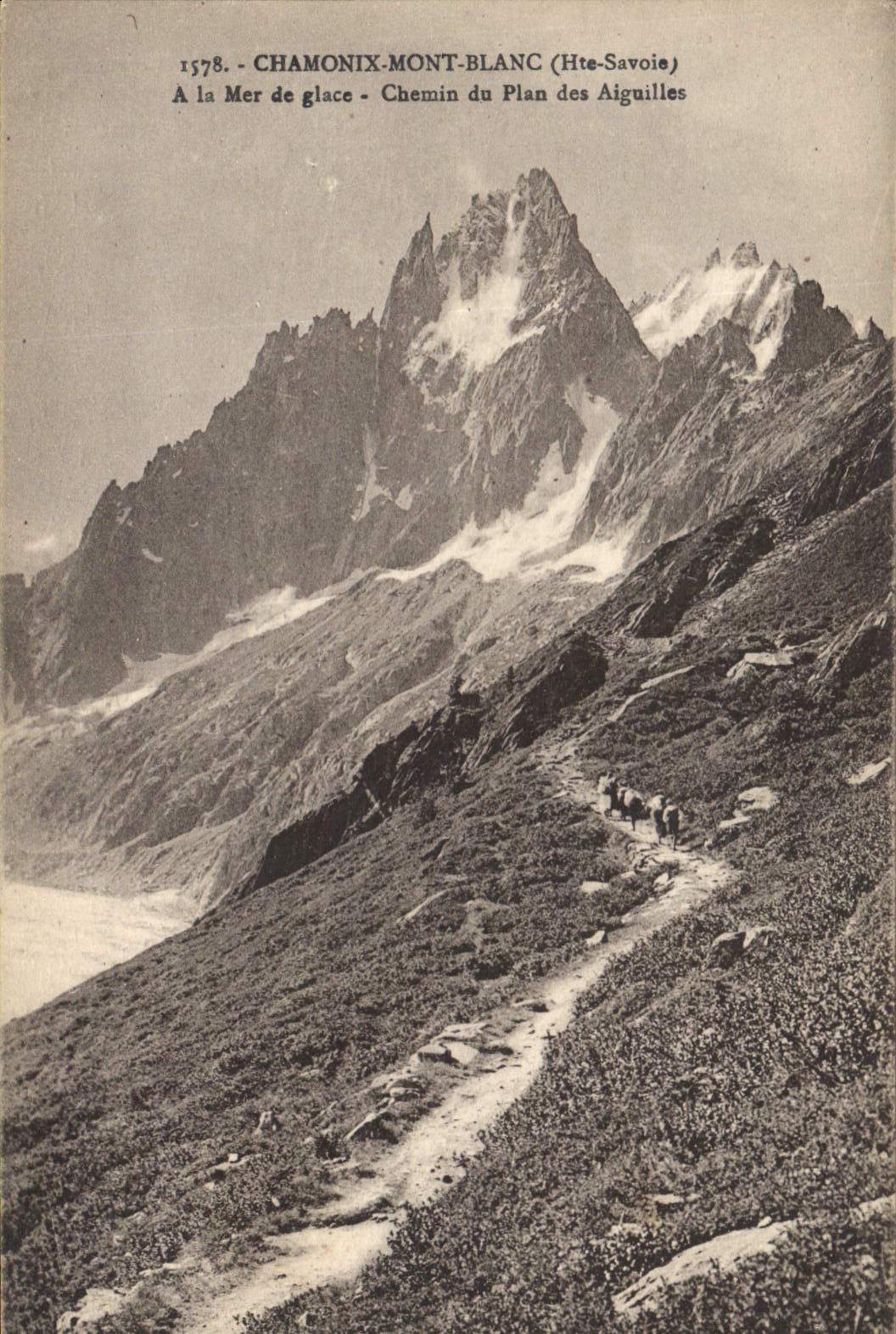 Chamonix-Mont-Blanc (Haute-Savoie) — Bei der Mer de Glace — Weg des Plan des Aiguilles — L. Fauriez, Verlag