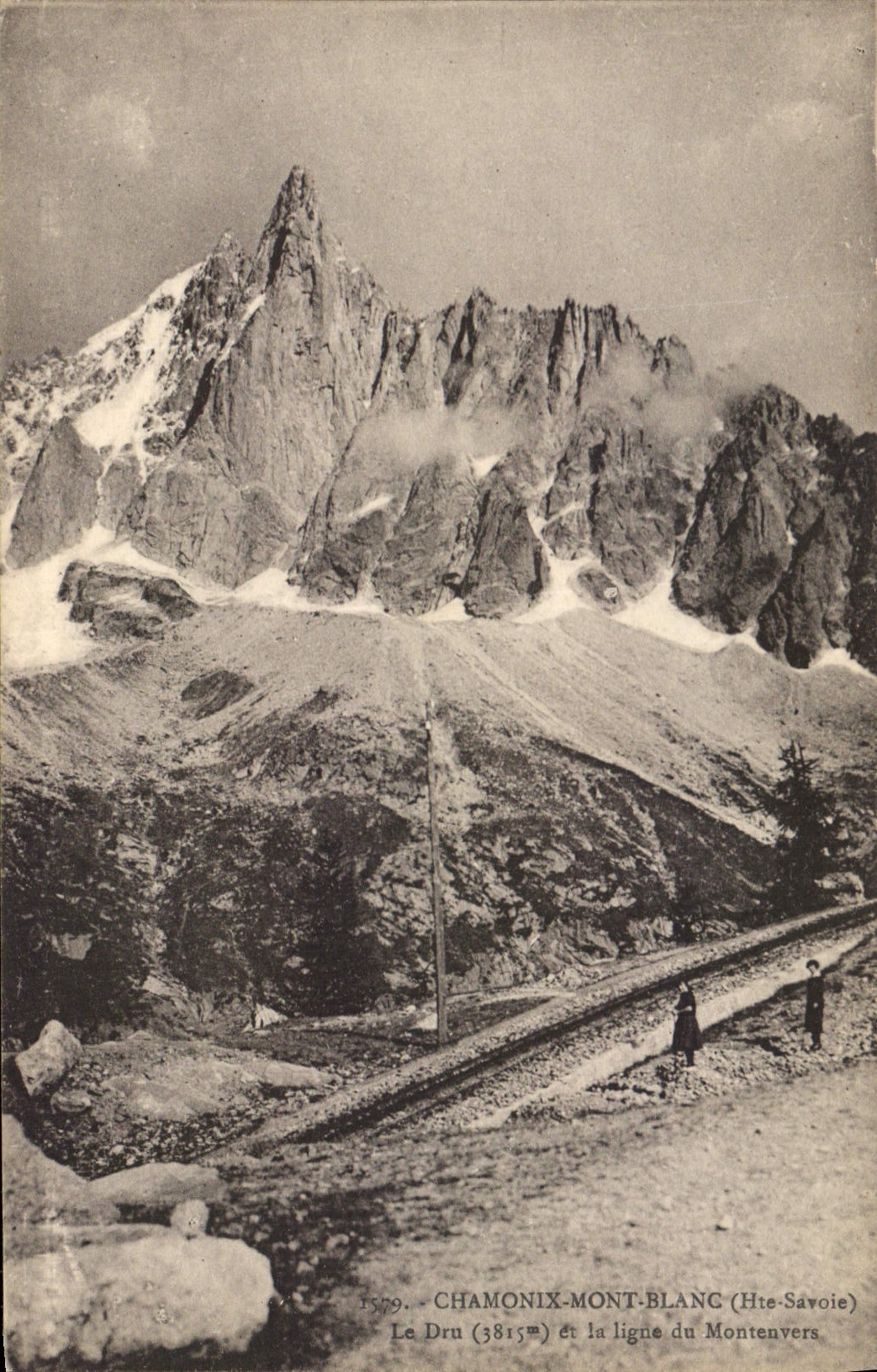 Le Dru (3815m) et la ligne du Montenvers — Chamonix-Mont-Blanc (Hte-Savoie) — L. Fautraz, édit.