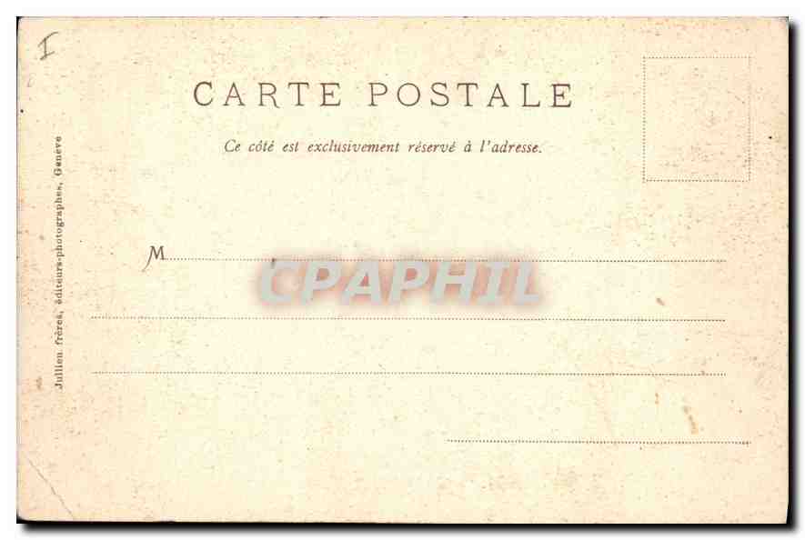 Chamonix - Le Mont-Blanc — J.J. 2224 — éditeur Jullien Frères, Genève — Verso