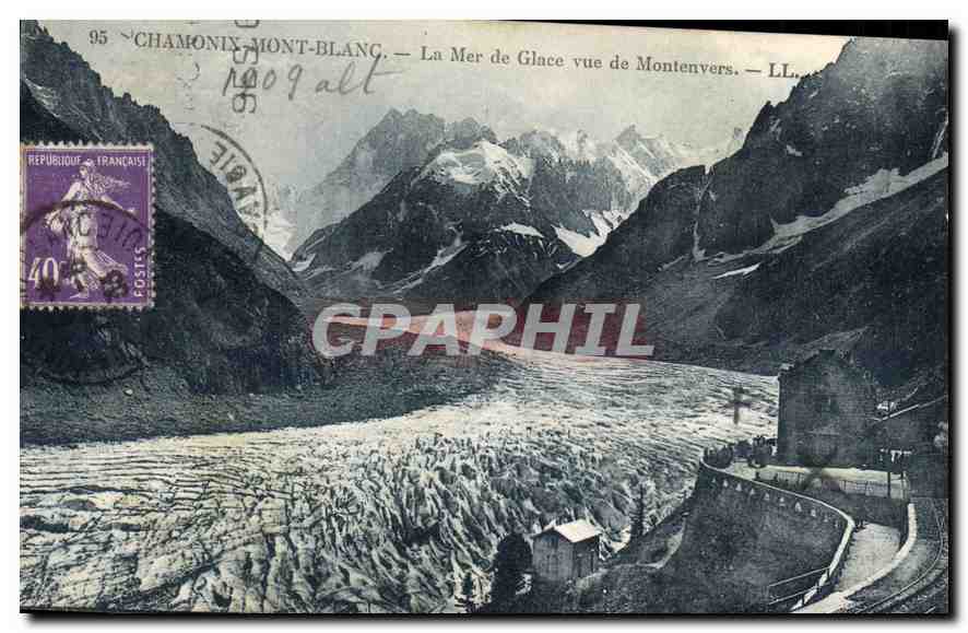 Chamonix-Mont-Blanc — La Mer de Glace vue de Montenvers — LL. — N°95