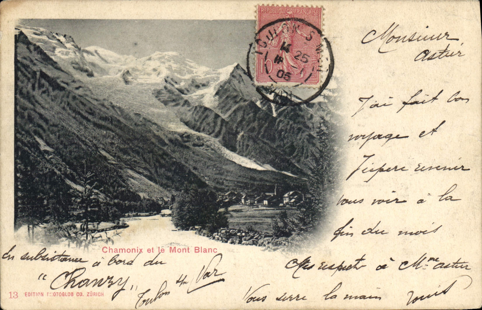CPA Chamonix et le Mont Blanc