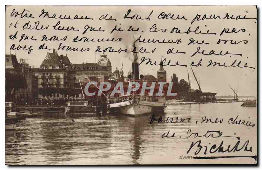 CPA Evian les Bains Bateau