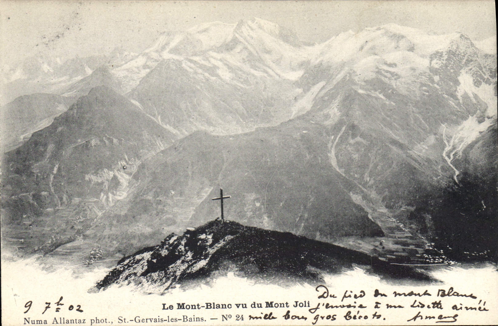 Le Mont-Blanc vu du Mont Joli — Numa Allantaz phot., St.-Gervais-les-Bains — N° 24
