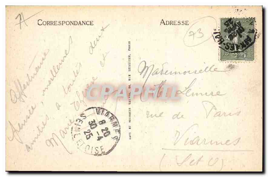 Chamonix — Hôtel du Montenvers et Aiguille du Dru — LL — Verso