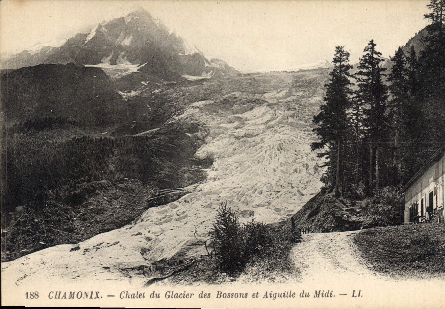 Chamonix — Chalet du Glacier des Bossons et Aiguille du Midi — LI. — N° 188