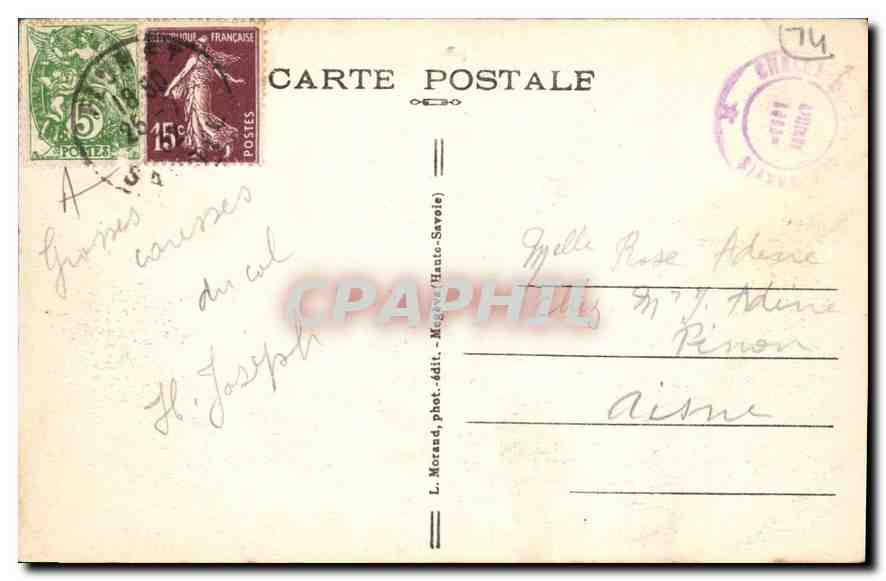 Col des Aravis (1898 m.) und Mont Blanc — L. Morand, phot. (Hauts-Alpes) — Nr. 130 — Rückseite