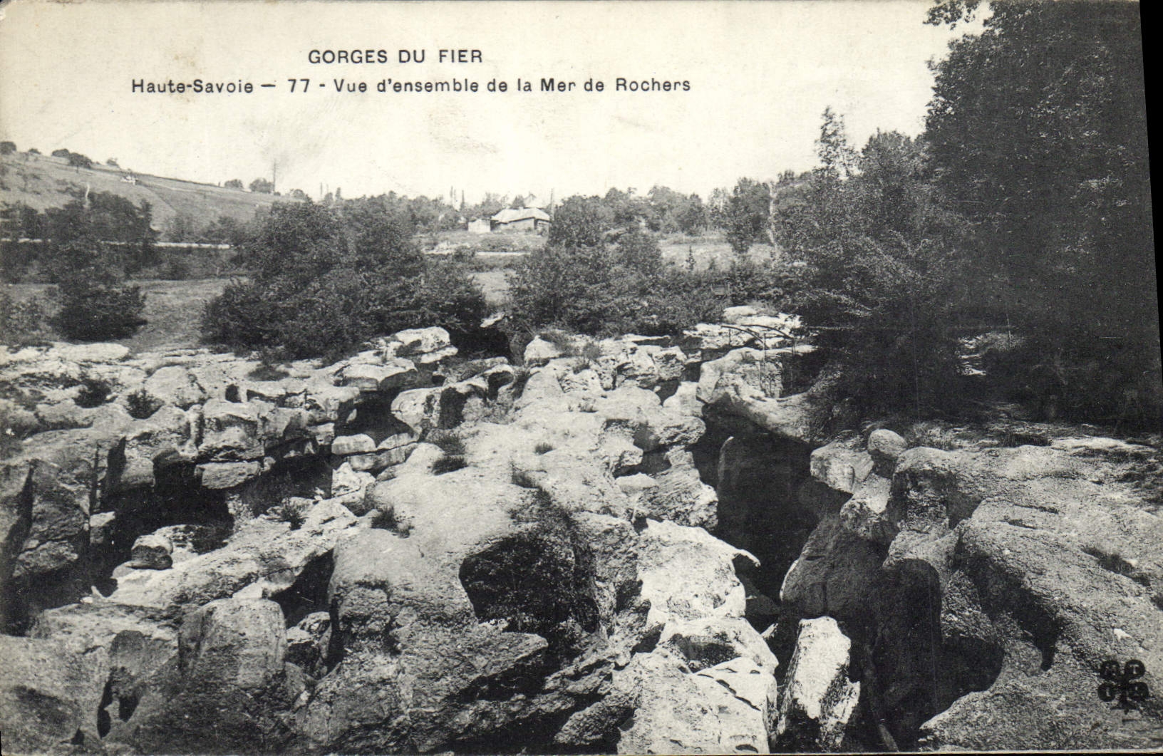 CPA Gorges du Fier Haute Savoie vue d'ensemble de la Mer de Rochers 