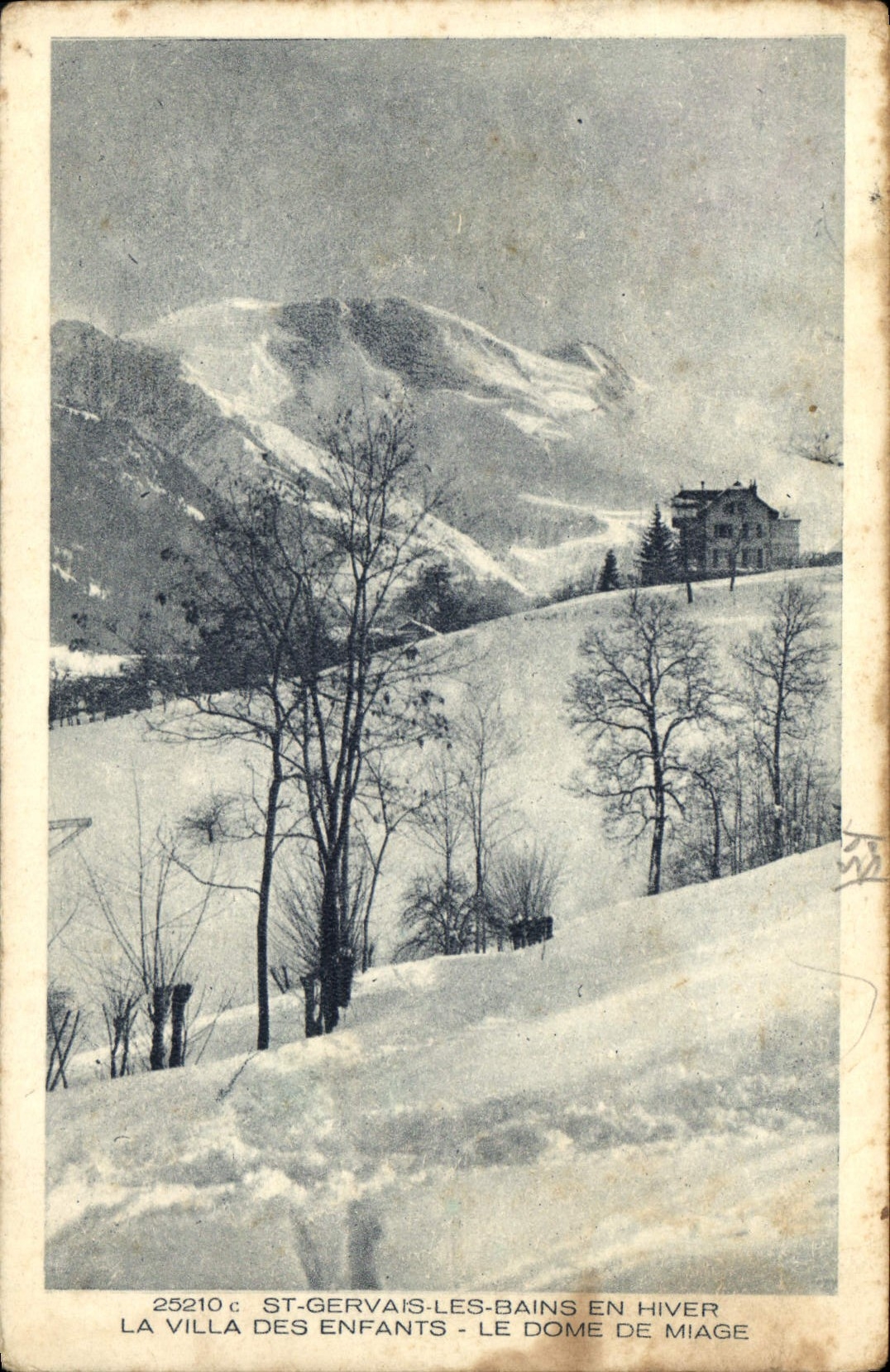 St-Gervais-les-Bains - Il Dôme de Miage in inverno — La Villa dei Bambini — editore Braun & Cie, stampa Dornach