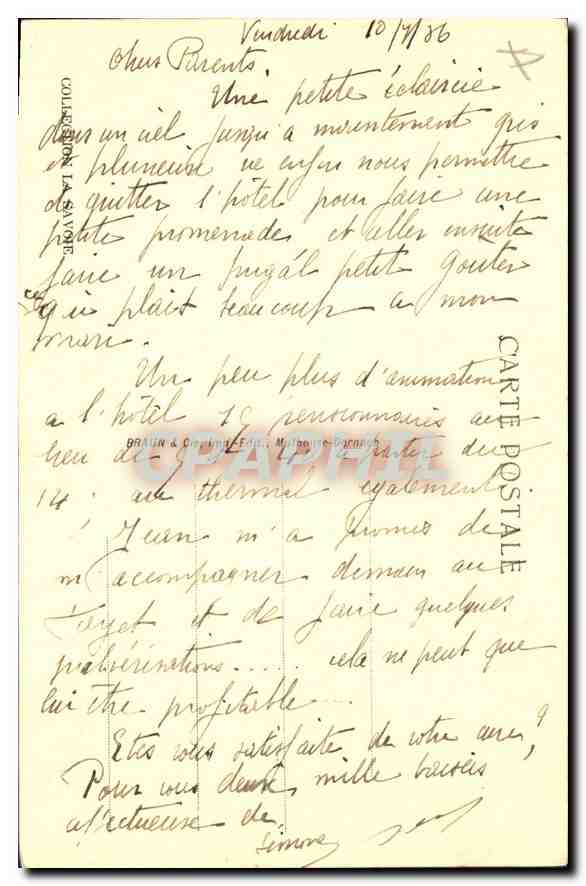 ST-GERVAIS-LES-BAINS — LA CHEMINÉE DES FÉES — éditeur : Grélin & Cie, n° 13419 — Verso