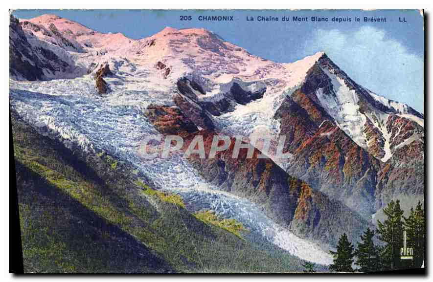 Chamonix — La Chaîne du Mont Blanc depuis le Brévent — LL n°205