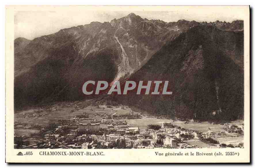 Chamonix-Mont-Blanc — Vue générale et le Brévent (alt. 2525m) — C° D'S ARTS PHOTOMÉC. - STRASBOURG