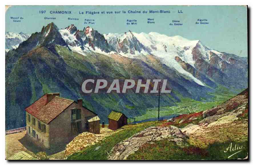 CPA Chamonix la Flegere et vue sur la chaine du Mont Blanc