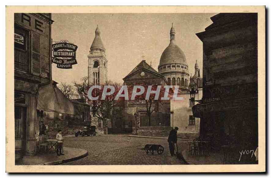 Le Sacré-Cœur vu de la Place du Tertre — Montmartre — Édition Yvon, Série 10, N° 130