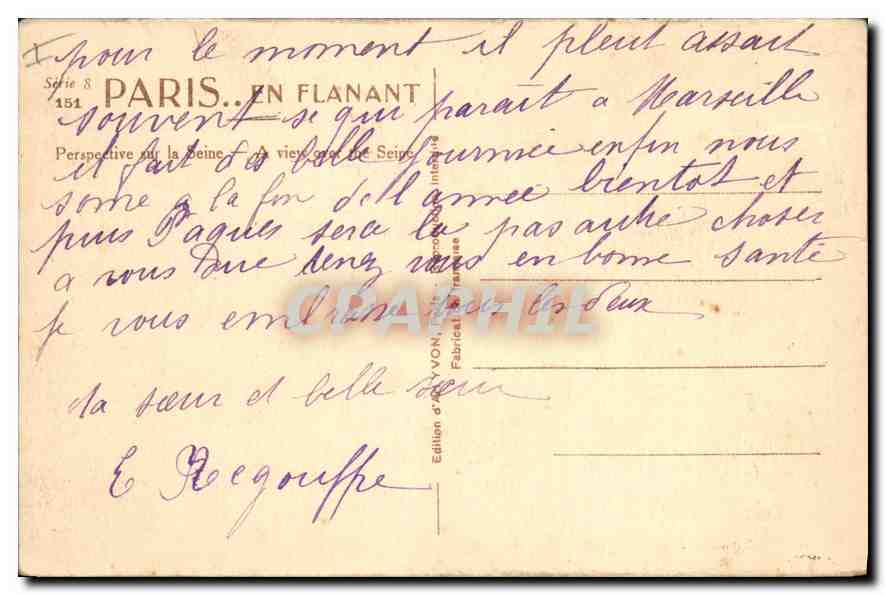 CPA Paris en Flanant Perspective sur la Seine  — Rückseite