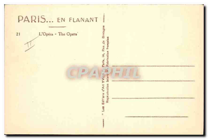 CPA Paris en Flanant l'Opera  — Verso