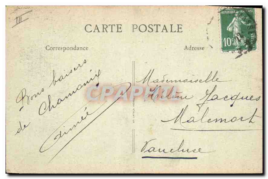 Chamonix — Au fond d'une Crevasse — B. F., Paris, n°120 — Verso