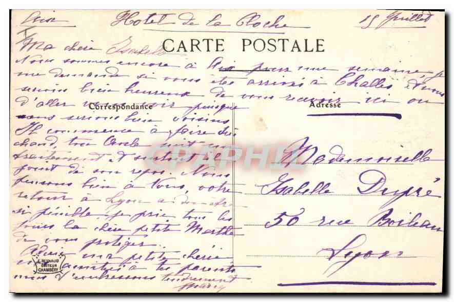 CPA Aix les Bains et Lac du Bourget  — Rückseite