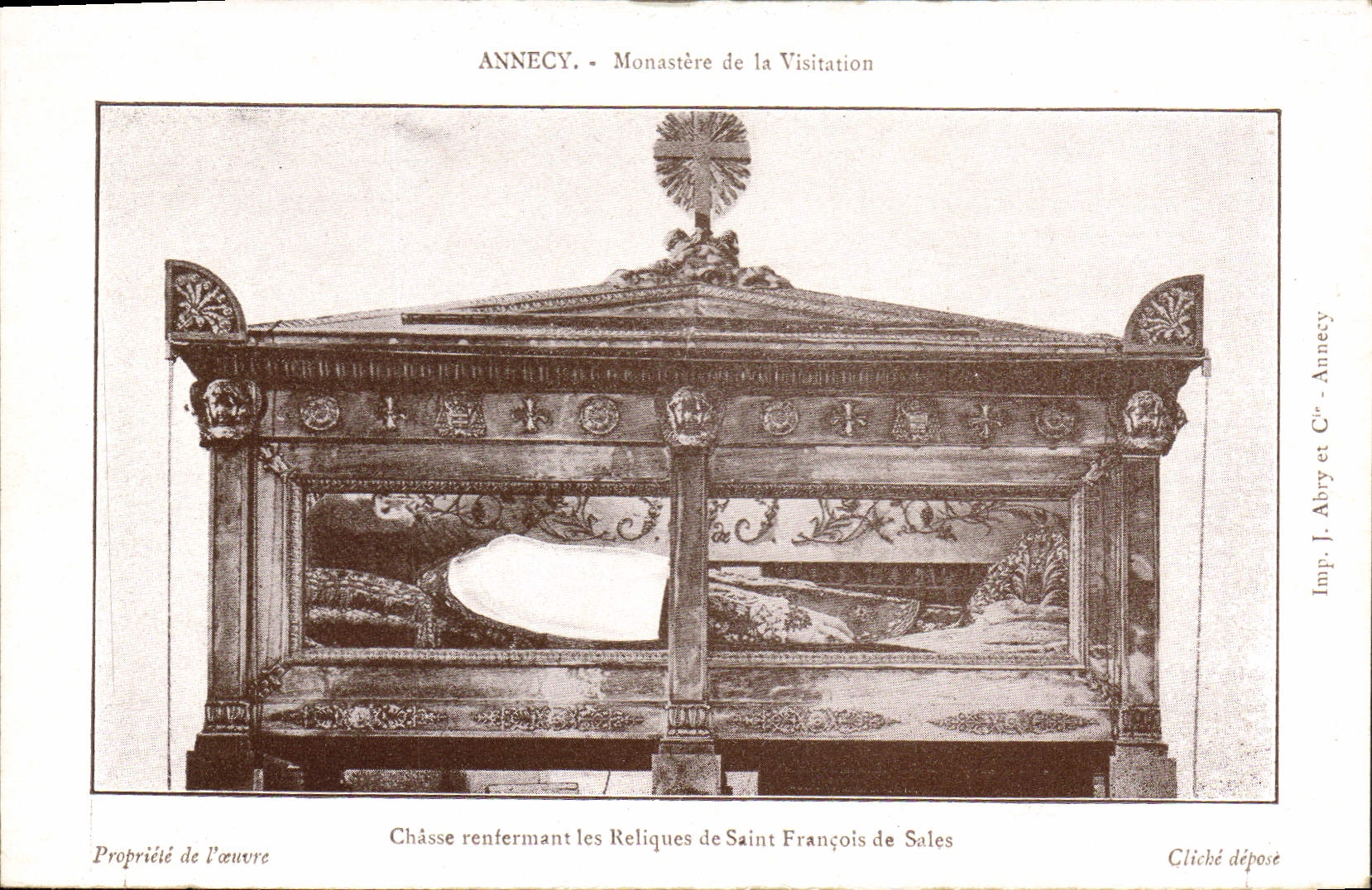 Annecy - Monastère de la Visitation — Châsse renfermant les reliques de Saint François de Sales — Imp. J. Abry et Cie, Annecy