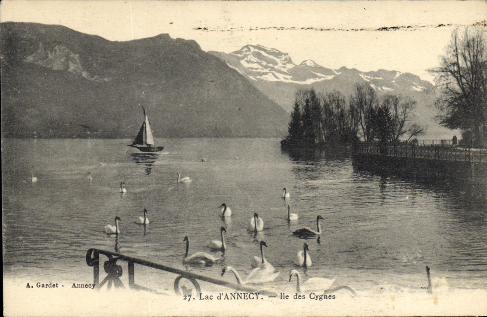 Lac d'Annecy — Île des Cygnes — A. Gardet, Annecy, n°27