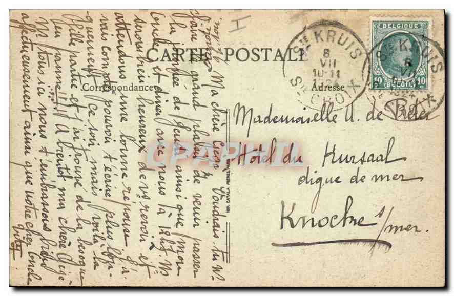 Annecy et son Lac — L'Impérial Palace — Vue prise d'un appartement — B. K., Paris, n° 189 — Verso