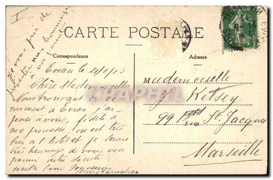 CPA Evian les Bains Vue generale  — Verso