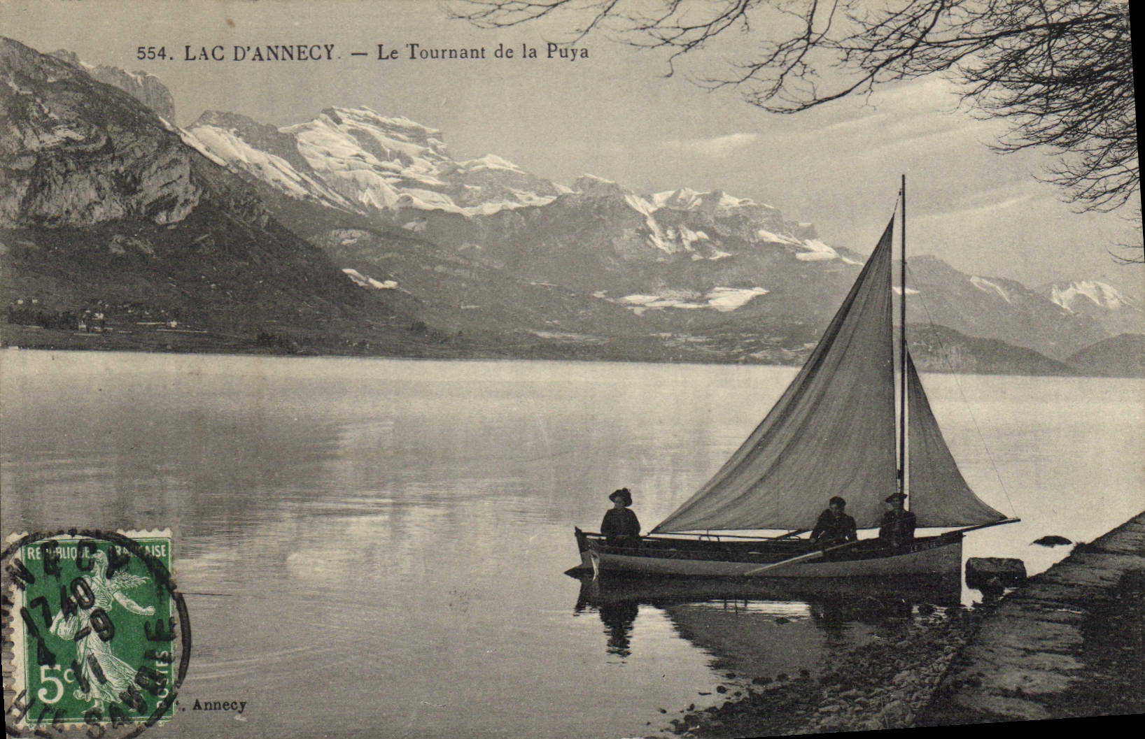 Lac d'Annecy — Le Tournant de la Puya — Éditeur anonyme, n° 554