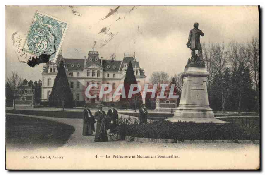 Annecey — La Préfecture et Monument Sommeiller — Edition A. Gardet, Annecy