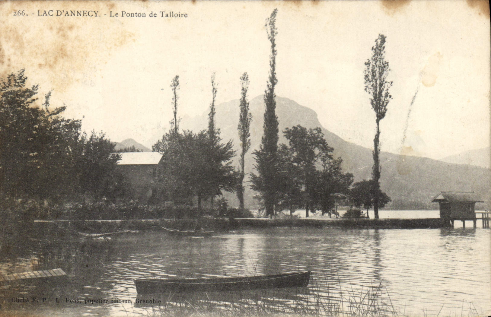 LAC D'ANNECY - Le Ponton de Talloire — Cliché F. P. - L. Pons, papetier éditeur, Grenoble