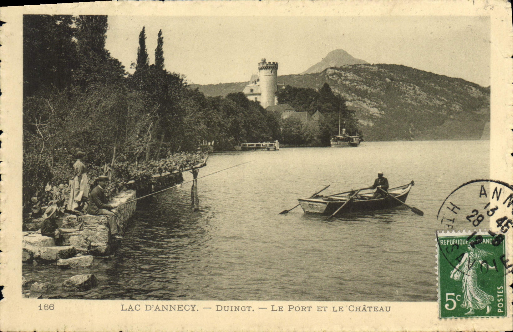 Lac d'Annecy — Duingt — Le Port et Le Château — Éditeur : 166