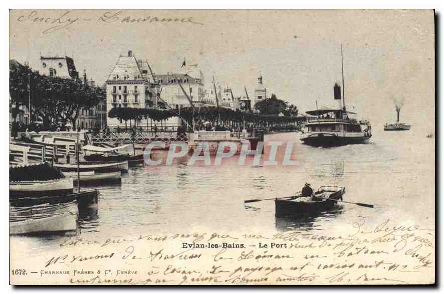 CPA Evian les Bains le Port Bateaux