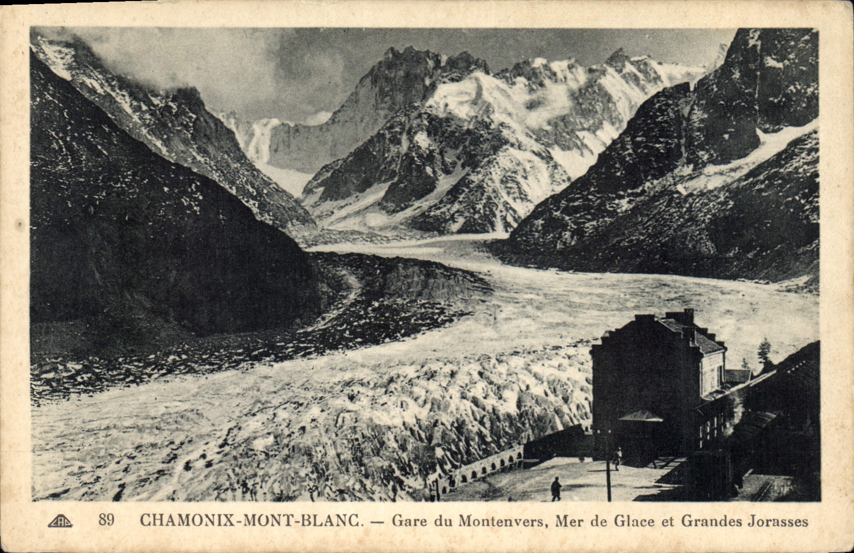 Chamonix-Mont-Blanc — Gare du Montenvers, Mer de Glace et Grandes Jorasses — éditeur CH des Arts Photogéniques