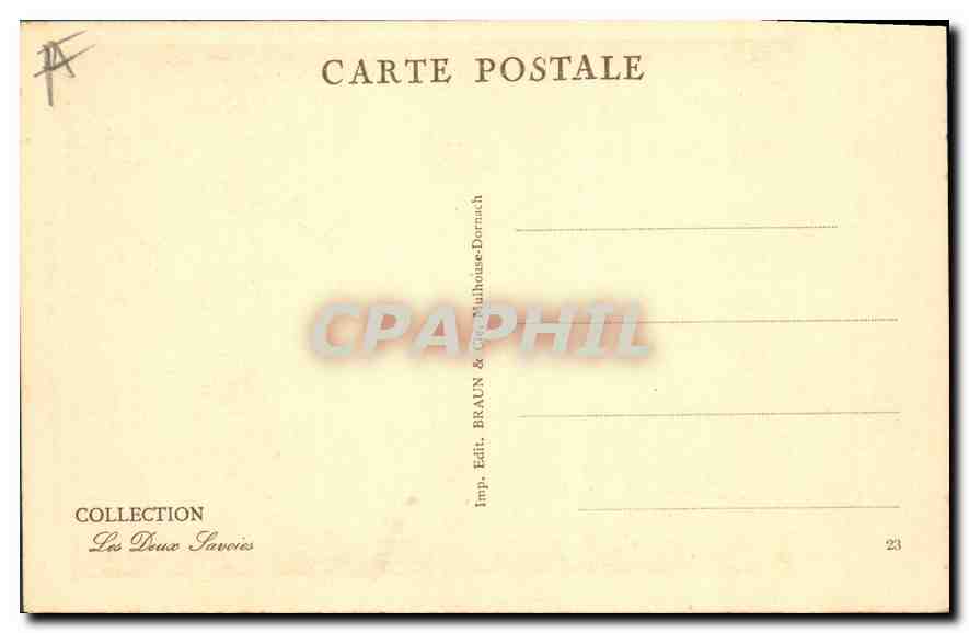Chamonix et le Brévent — vue panoramique — éditeur Les Deux Savoies, n° 12053 — Verso