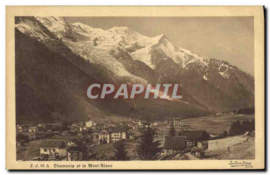 Chamonix et le Mont-Blanc — vue panoramique — Jullien-Rézay Phot.