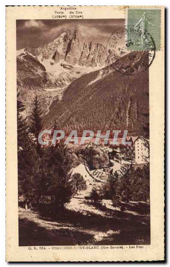 CPA Aiguilles Verte du Dru Chamonix Mont Blanc Hte Savoie Les Pras 