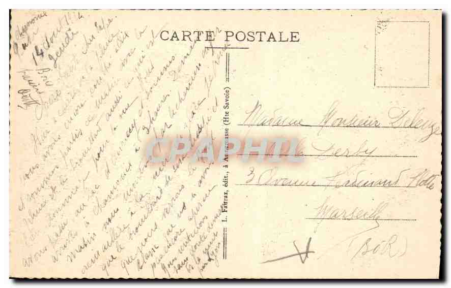 CPA Aiguilles Verte du Dru Chamonix Mont Blanc Hte Savoie Les Pras  — Verso